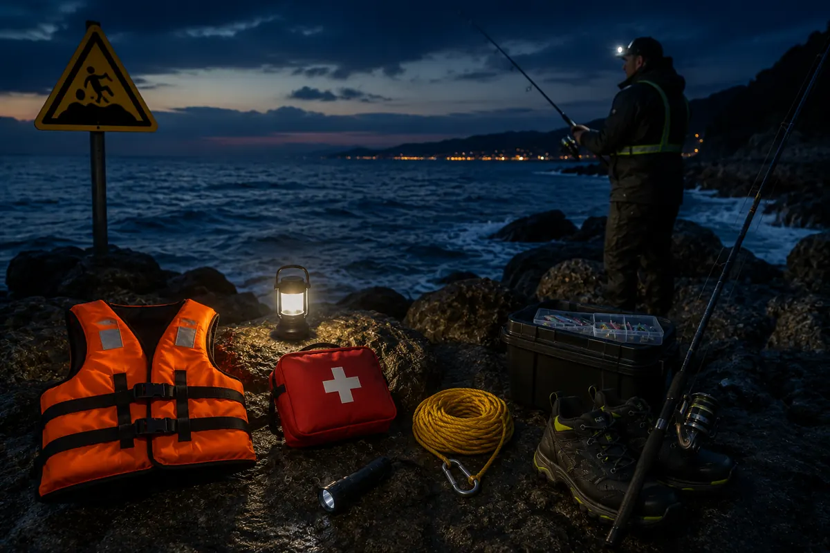 Balık Tutarken Güvenlik: Kıyı, Kayalık ve Gece Avı İçin Önlemler görseli